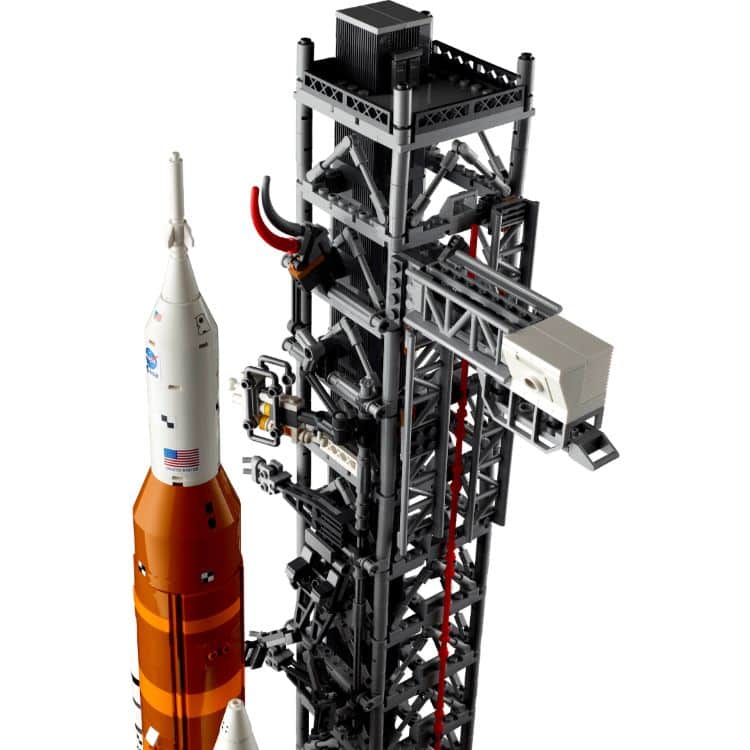 Close Up Picture Of Completed Artemis Rocket LEGO Set