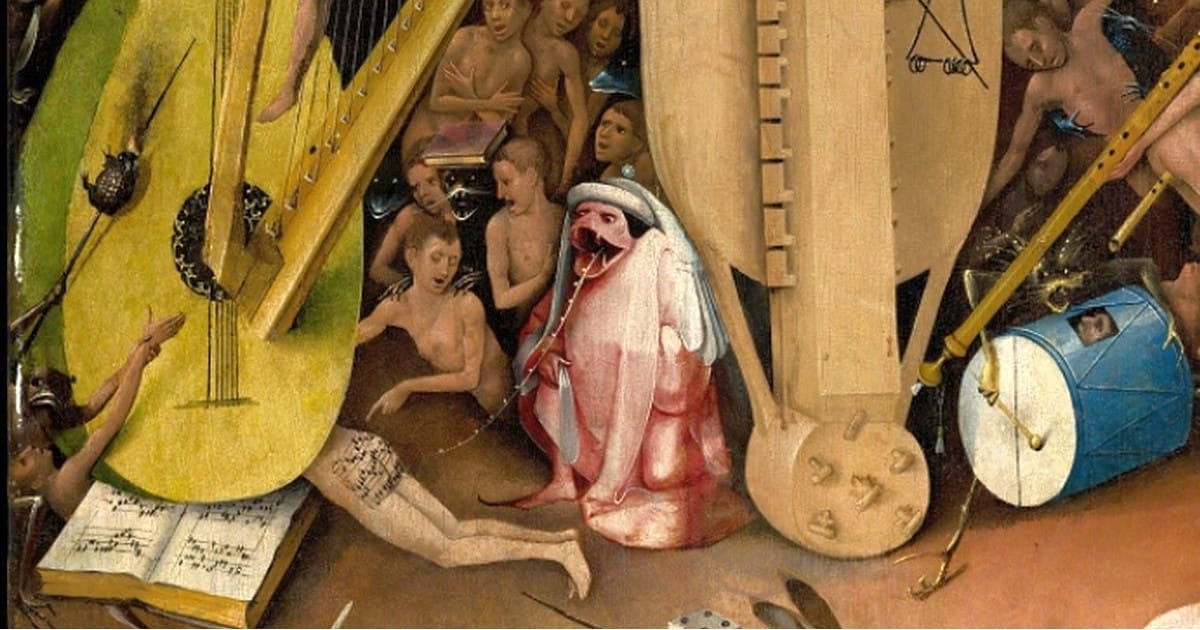 Listen to the song painted on a man’s butt in The Garden of Earthly Delights