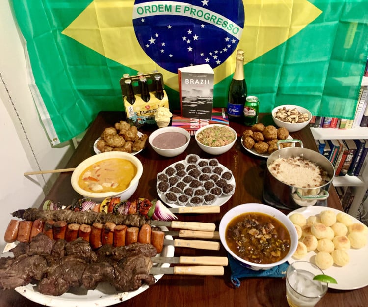 Traditional dishes from Brazil on table