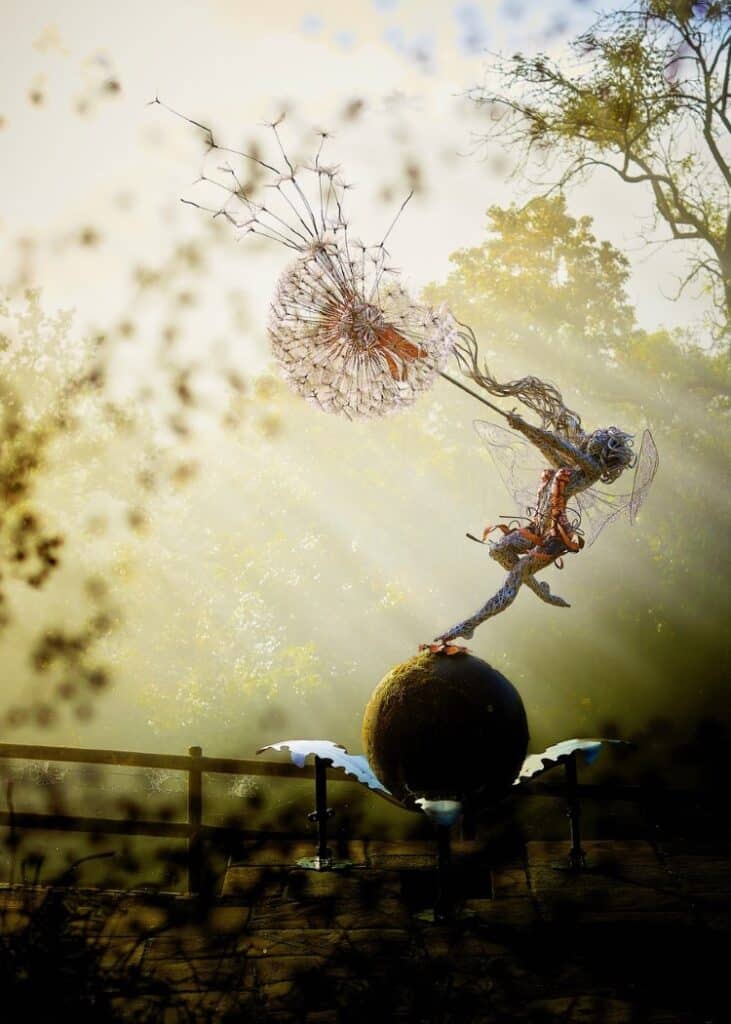 Stunning Wire Sculptures of Fairies and Dandelions by Robin Wight