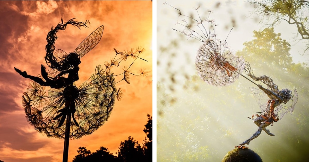 Stunning Wire Sculptures of Fairies and Dandelions by Robin Wight