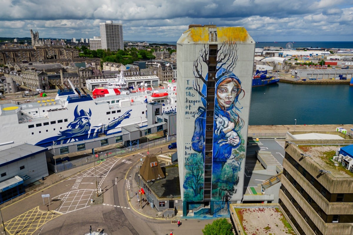 Hera mural in Aberdeen for NuArt