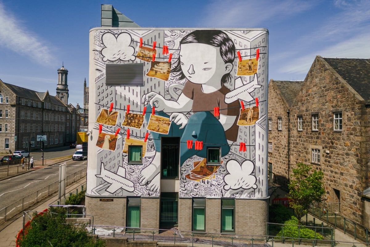 Millo mural at NuArt Aberdeen 2024