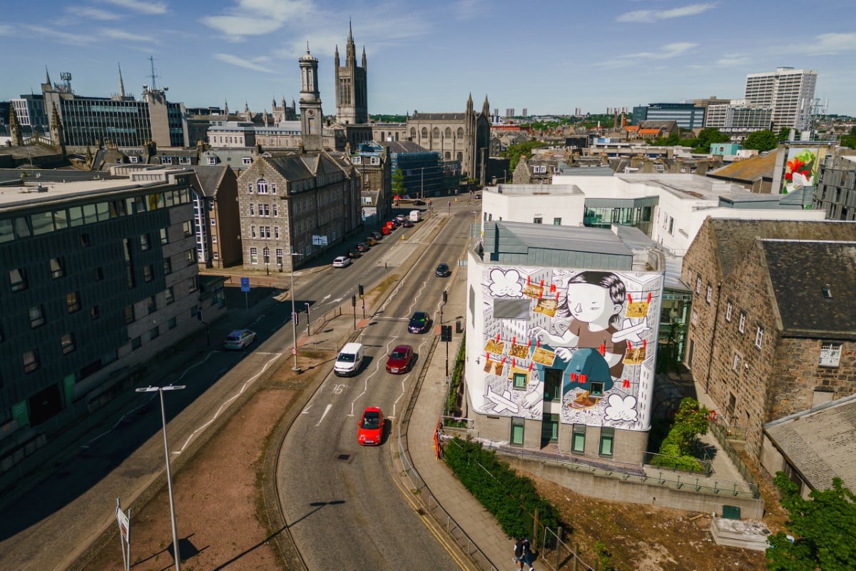 Millo mural at NuArt Aberdeen 2024