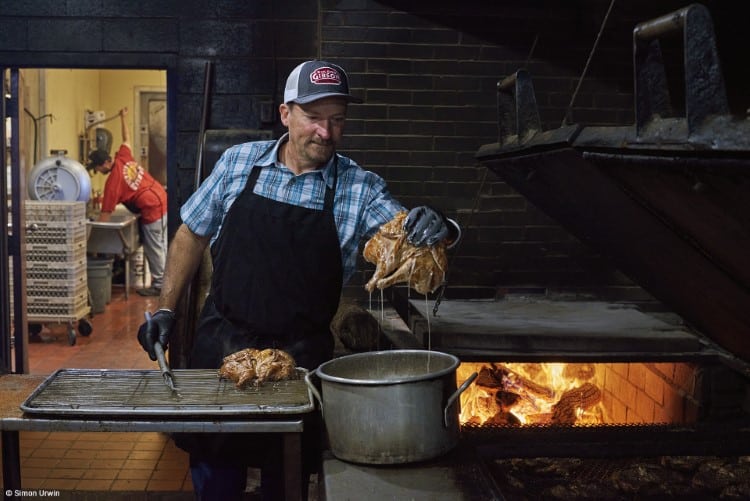 Portrait of Chris Lilly, the multi-award-winning pitmaster at Big Bob Gibson's in Decatur, Alabama