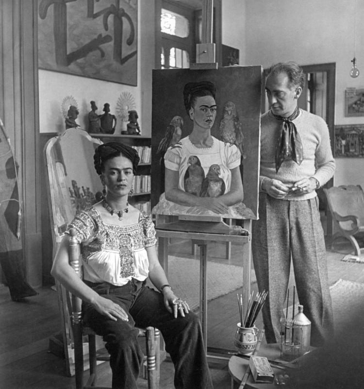 Frida Kahlp painting Me & My Parrots