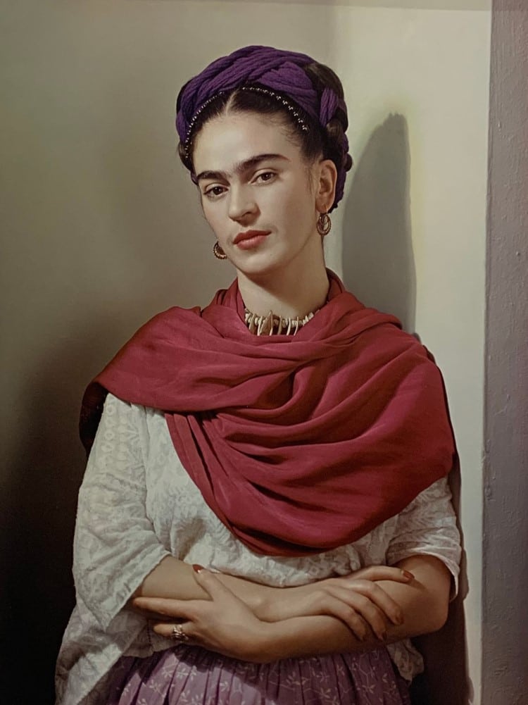Frida Kahlo with Magenta Rebozo by Nickolas Muray
