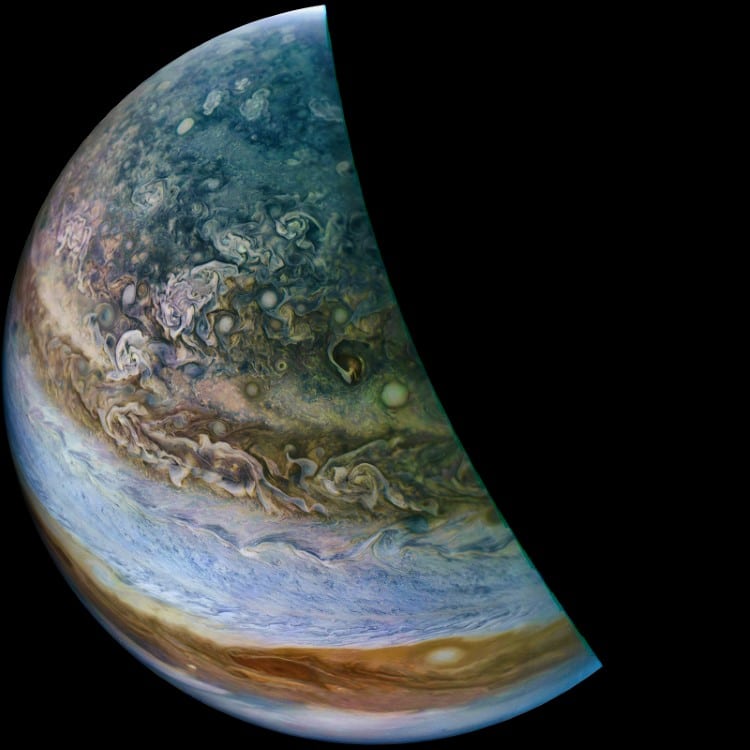 JunoCam photo of Jupiter