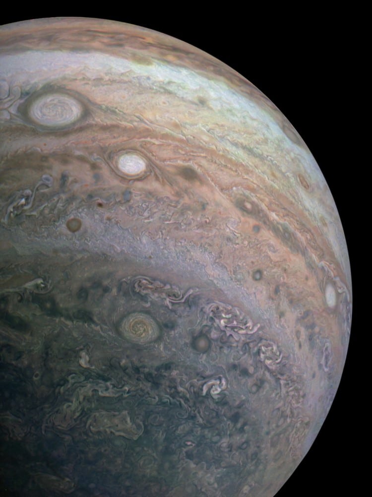 Enhanced-color image of Jupiter from NASA's Juno spacecraft