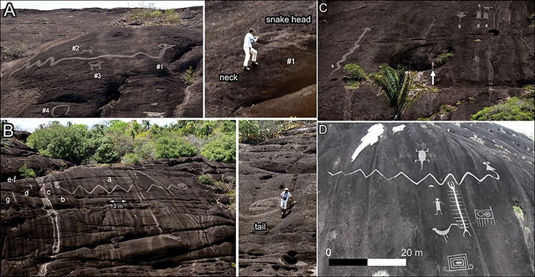 Monumental Snake Carvings in Cliff Discovered