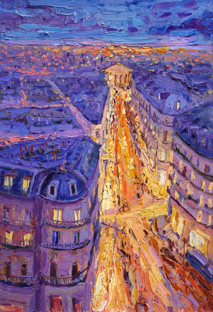 Nights in Paris painting by Sergiu Ciochină