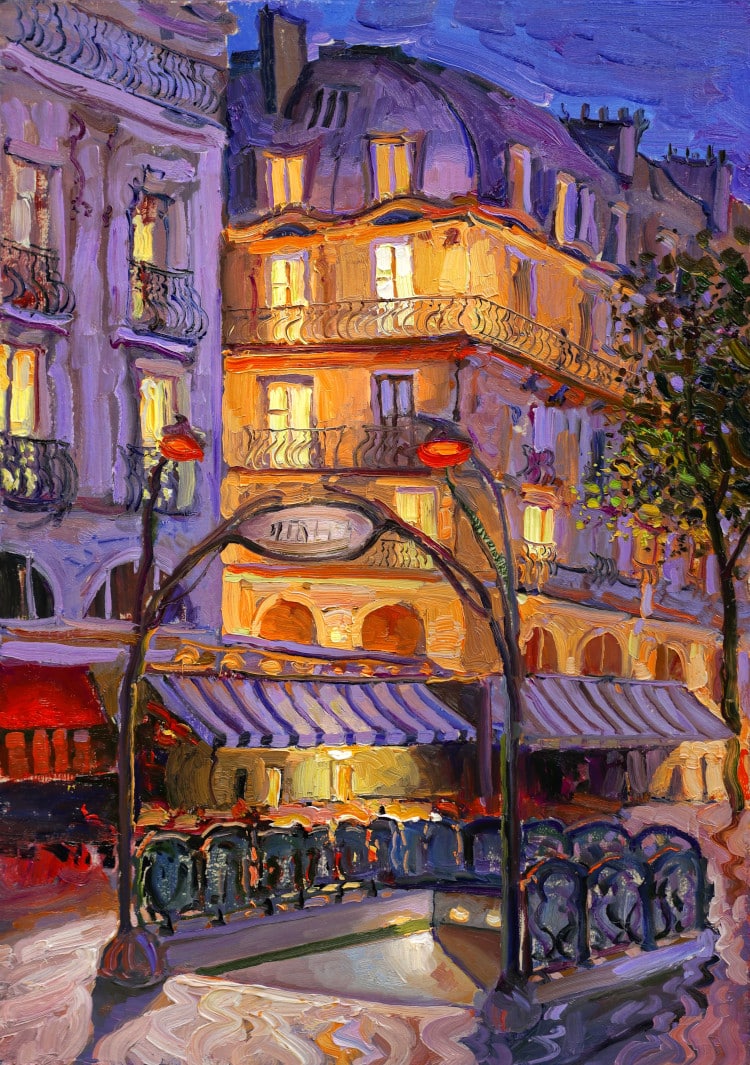 Nights in Paris painting by Sergiu Ciochină