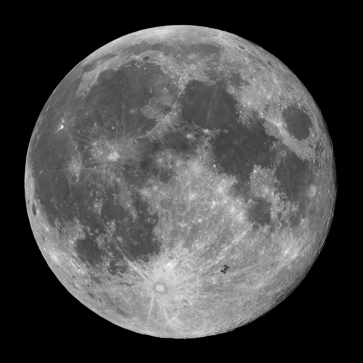 Image captures the International Space Station (ISS) in transit across October’s Full Moon