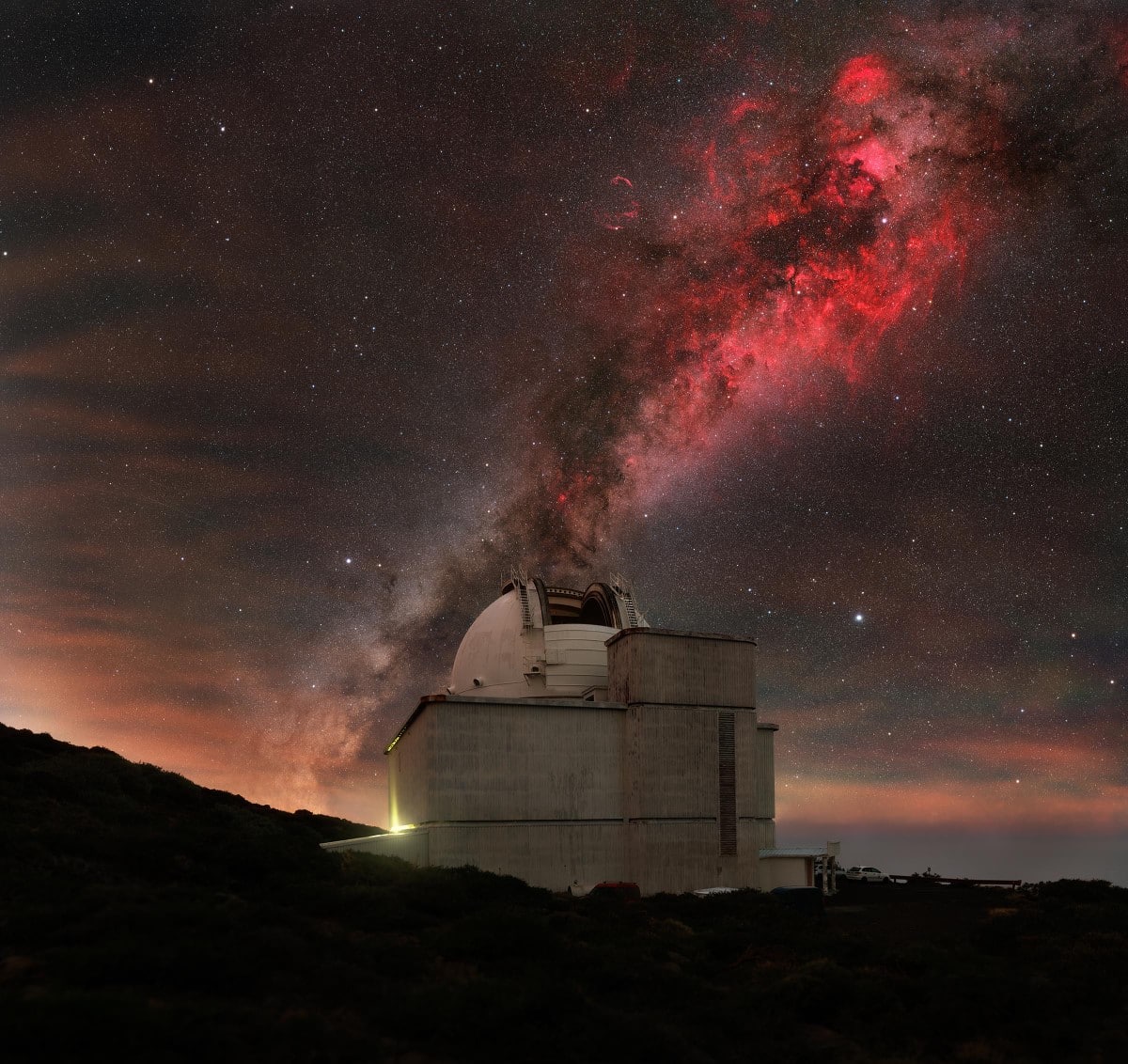  Isaac Newton Telescope at the edge of the telescope facility on La Palma