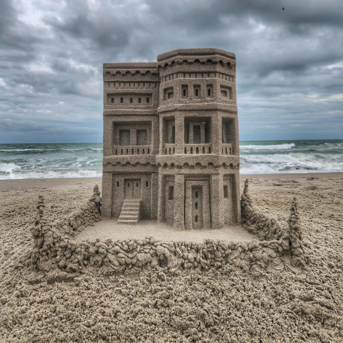 Intricate House Sand Sculpture