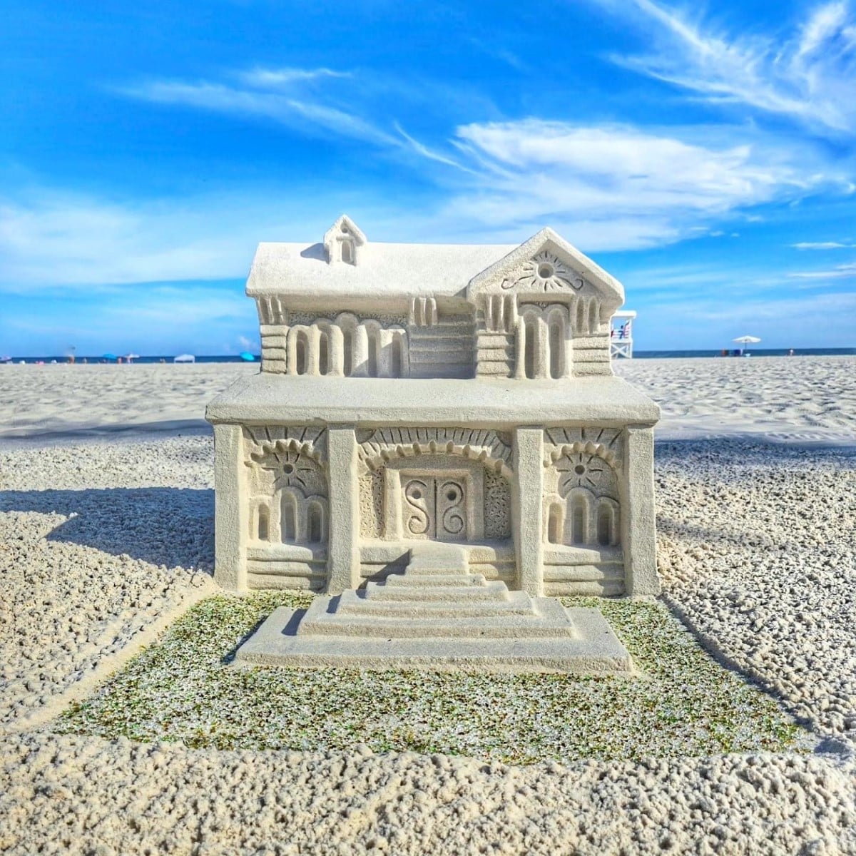 Intricate House Sand Sculpture