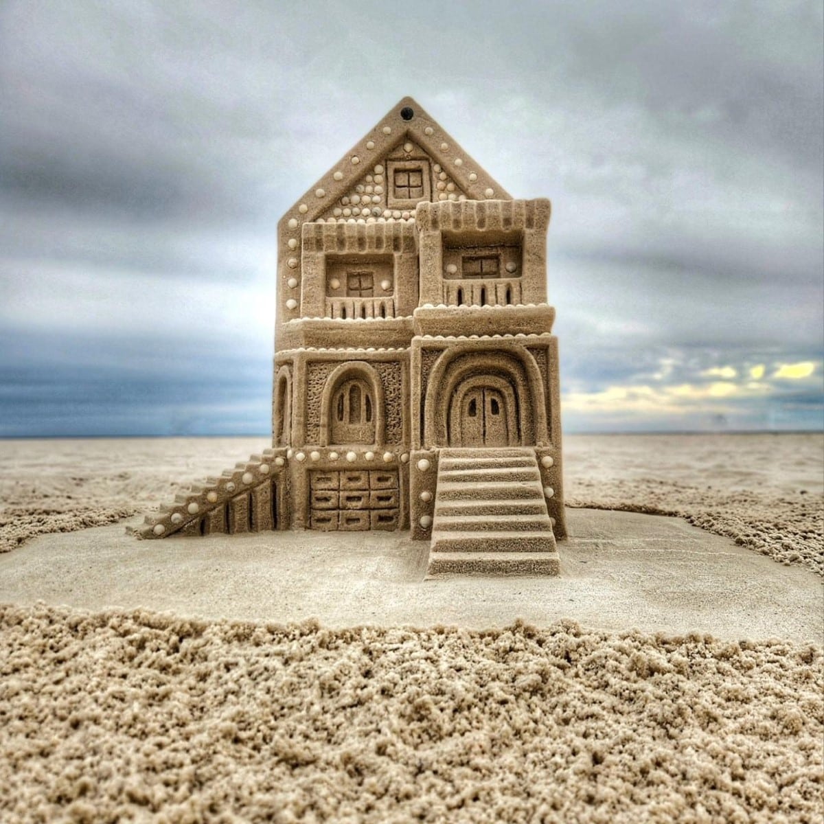 House sand sculpture