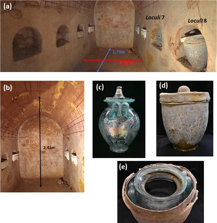 Series of images of to,b and artifacts in Carmona Spain where the oldest still liquid wine was found.