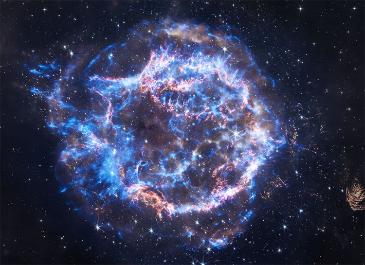 Photograph Of Supernova Remnants With Blue And Purple Lights
