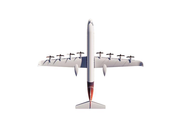 Overhead View Of Rendering Of E9X Electric Plane