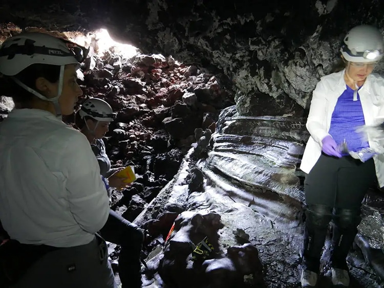 Inside of lava tube cave similar to one found on moon