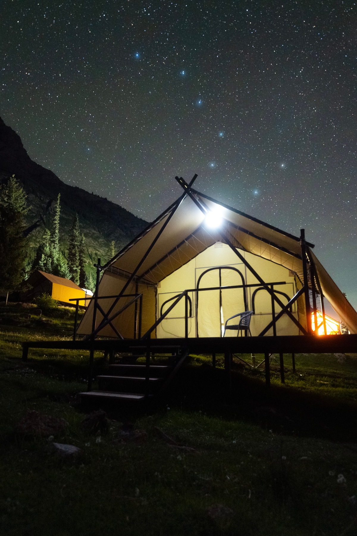 Big Dipper above Tents at Barskoon Valley