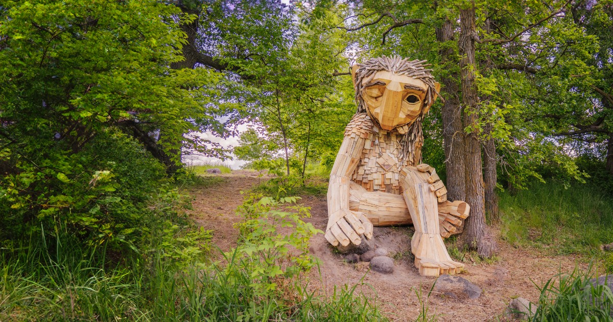 Giant Trolls Scattered in a Forest Invite the Public on a Fairy Tale Scavenger Hunt