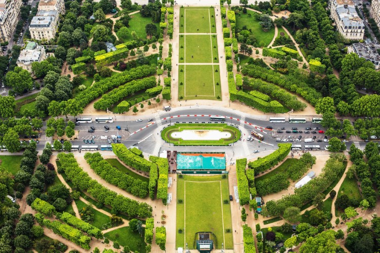 Aerial view of Jardin des Tuileries