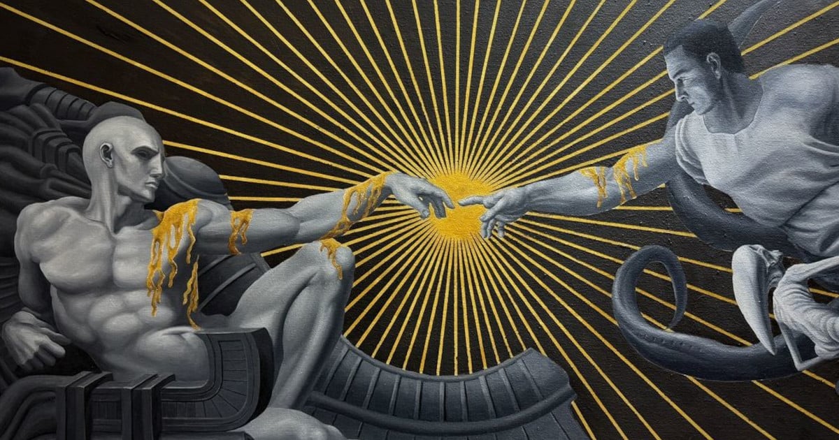 Artist Adds a Divine Touch to His Classically Influenced Paintings With Gold Streaks