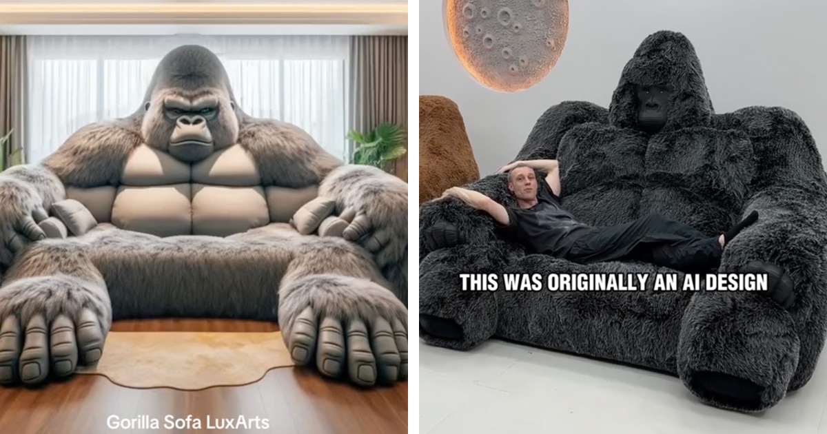 Viral AI-Generated “Gorilla Sofas” Are Now Being Made in Real Life