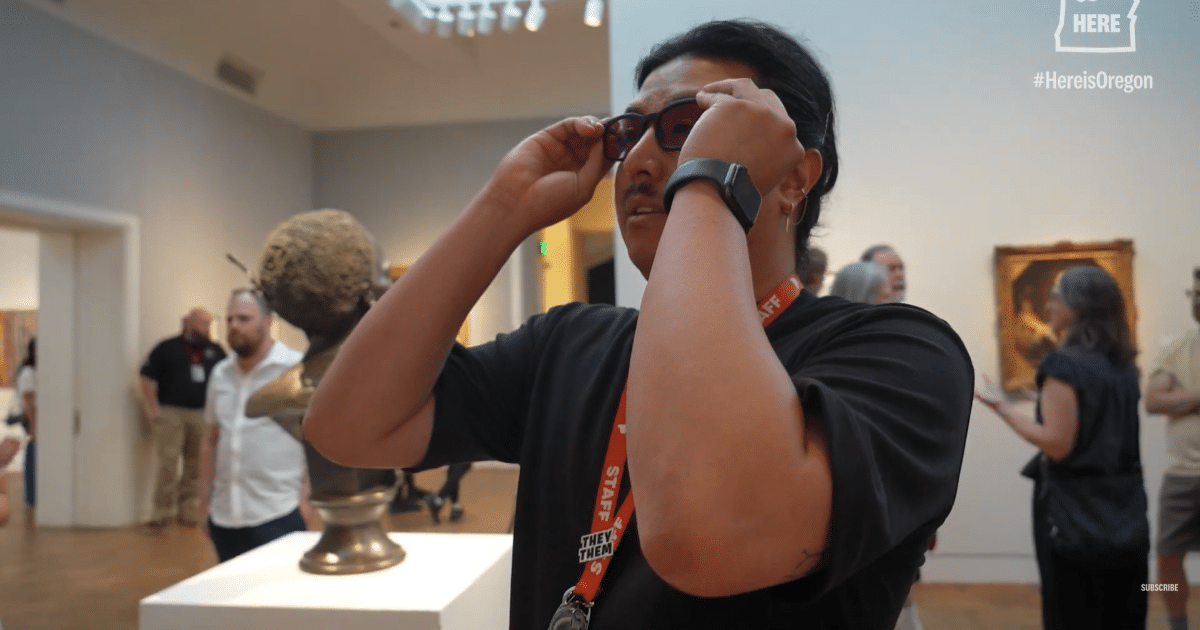 Colorblind glasses at the Portland Museum help visitors look at art in a new way