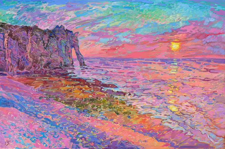 Sunset at Etretat by Erin Hanson