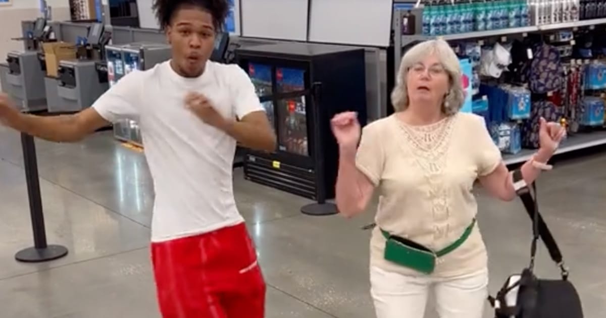 Grandma Shows Off Her Moves as She Spontaneously Joins TikTok Dancers in a Supermarket