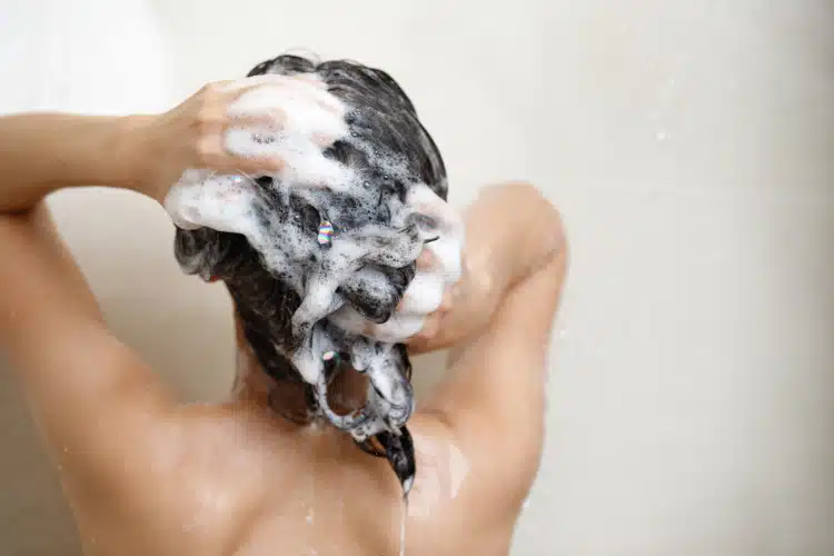 Woman washing hair