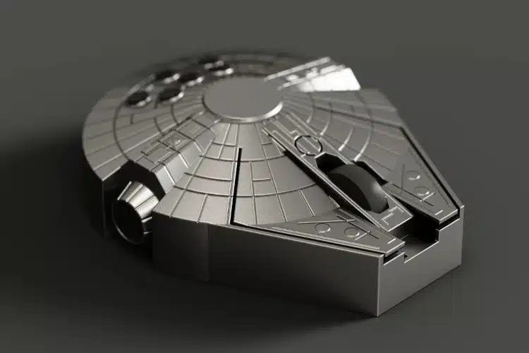 Millennium Falcon 3d printed wireless mouse