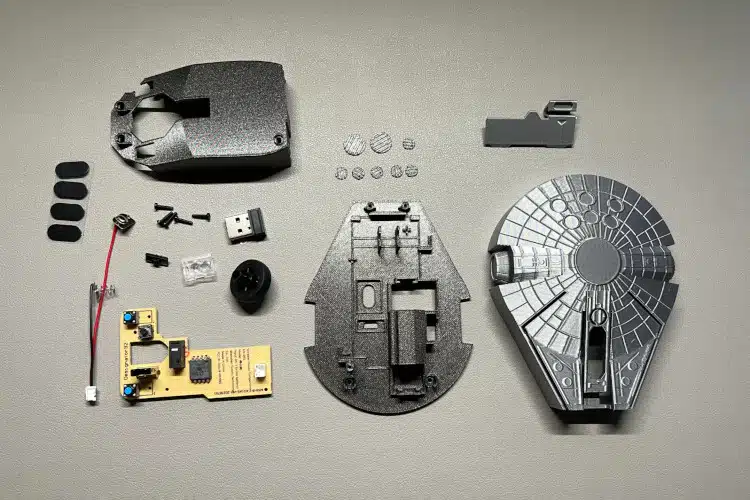 Millennium Falcon 3d printed wireless mouse