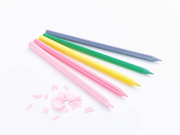 Five flower color pencils