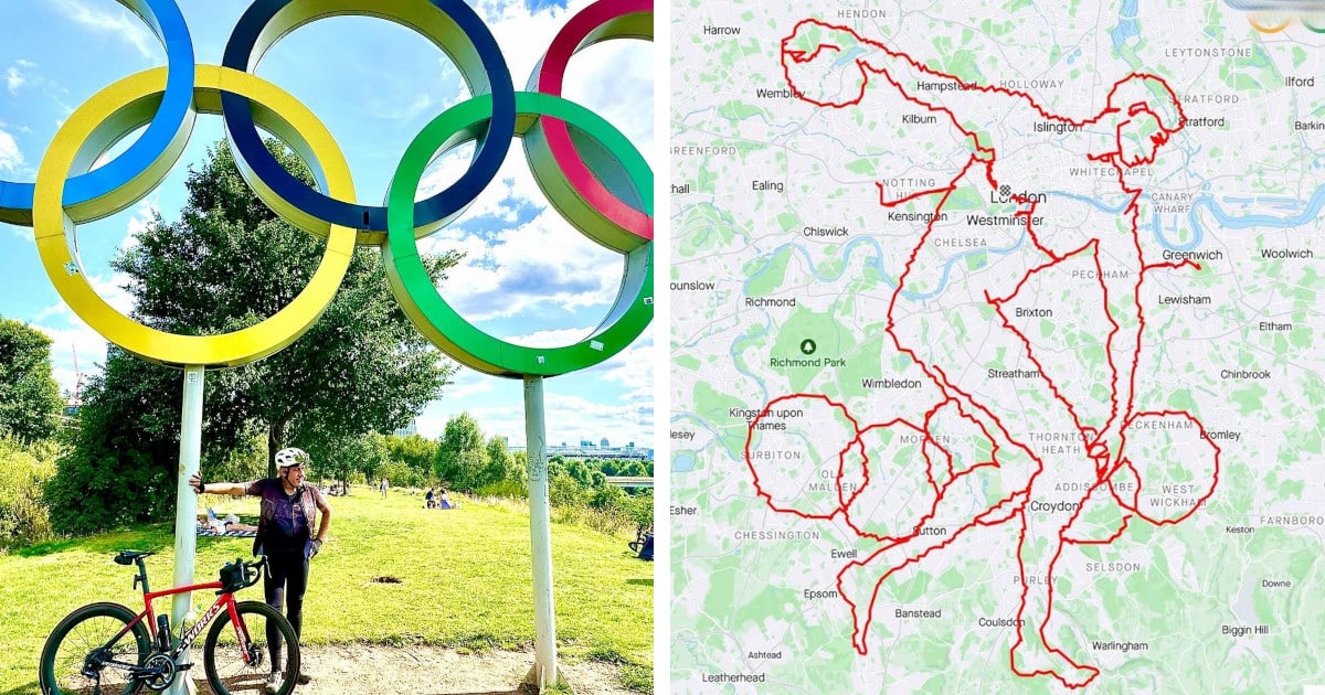 Man Cycles 264 Miles Across London to “Draw” Olympics-Inspired Map Art With GPS