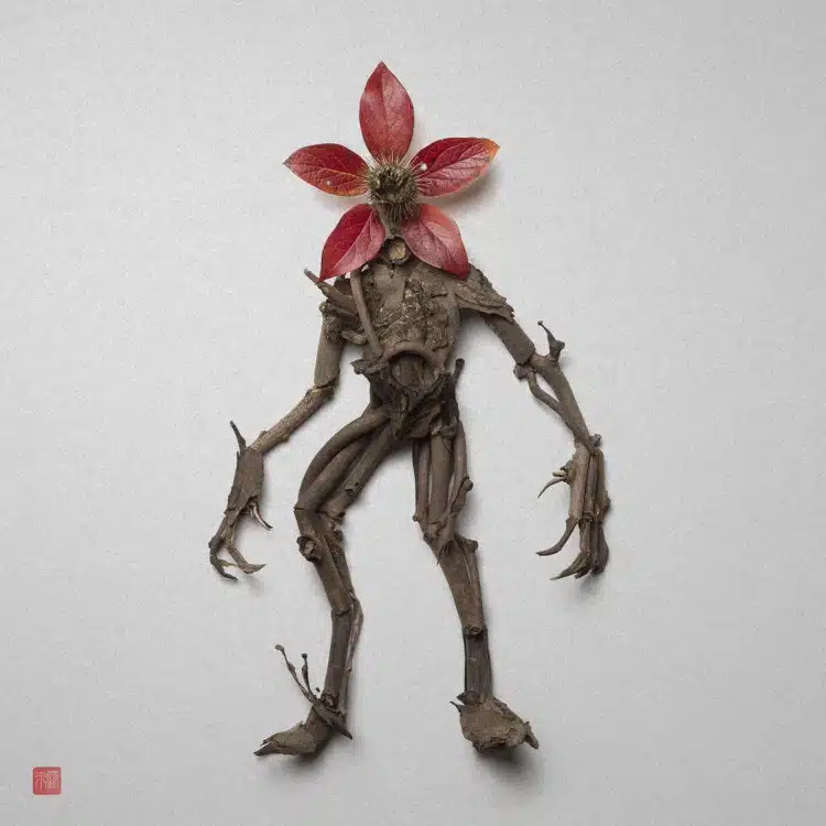 Demogorgon made out of flowers by Raku Inoue