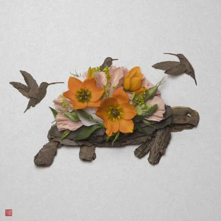 Animals made out of flowers by Raku Inoue