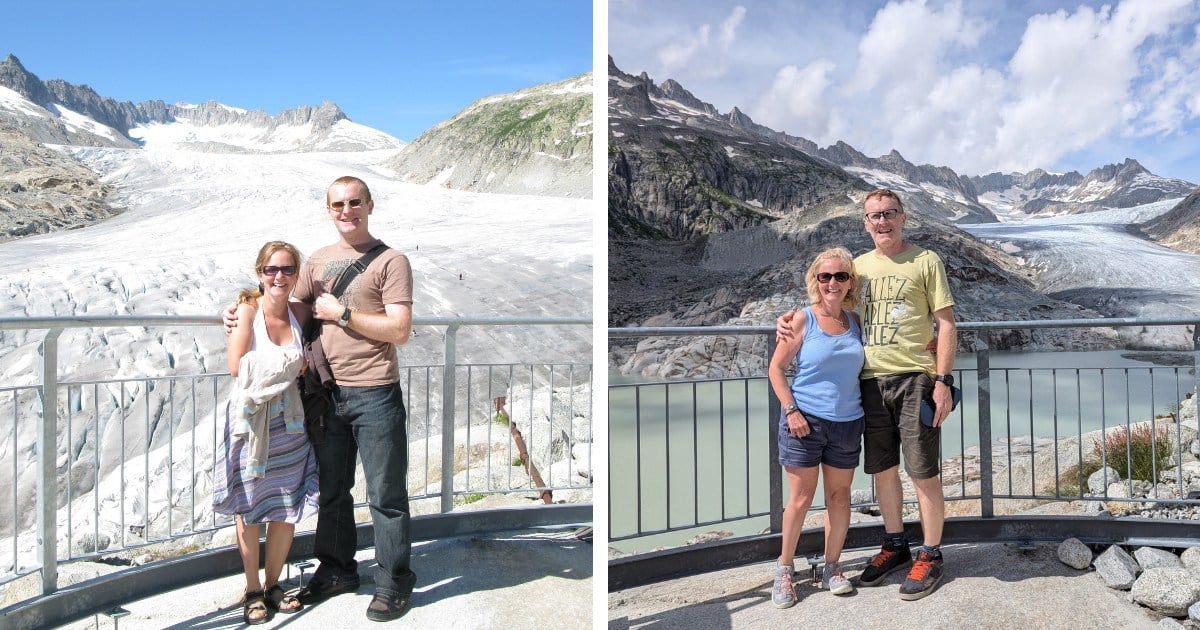 Shocking Photos Taken 15 Years Apart Show How Much Swiss Glacier Has Melted