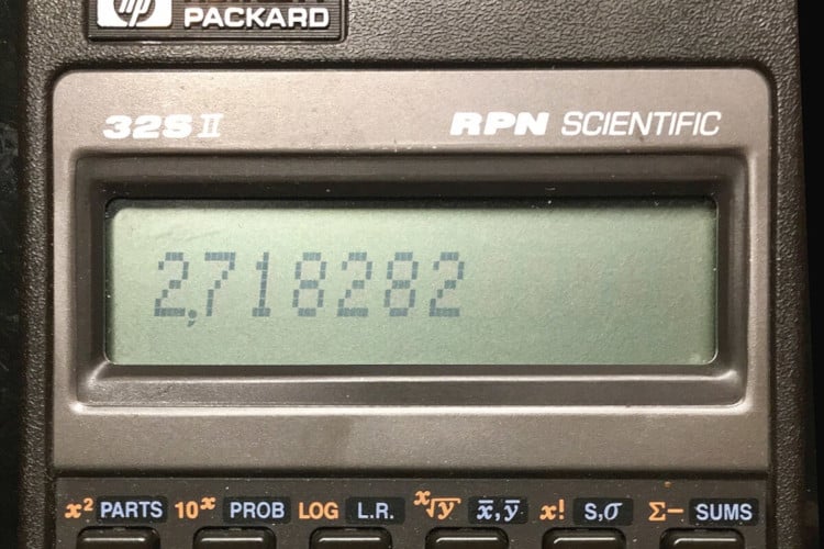 Euler's number in calculator