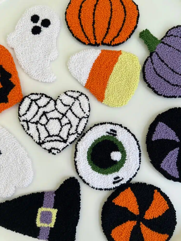 Halloween coffee mug rugs