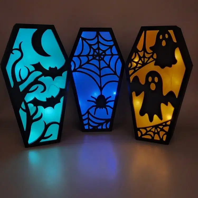 LED light up coffins