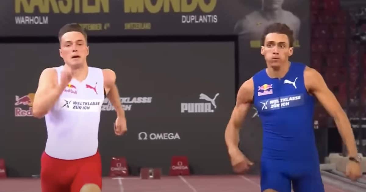 Pole Vaulter Mondo Duplantis and Hurdler Karsten Warholm Face off in Thrilling 100M Sprint Showdown