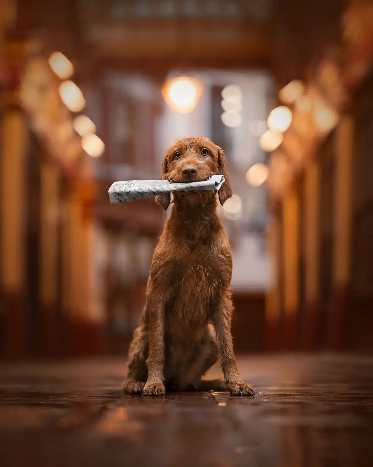 Wirehaired Vizla at the Leadenhall Market