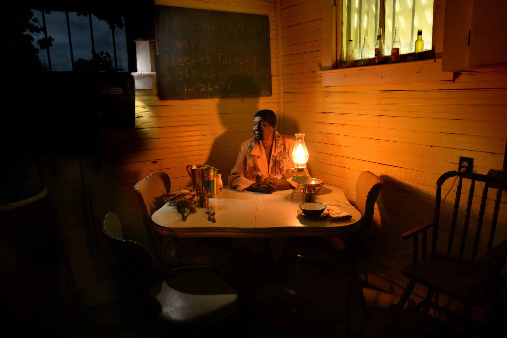 Woman in Louisiana sitting in a cafe