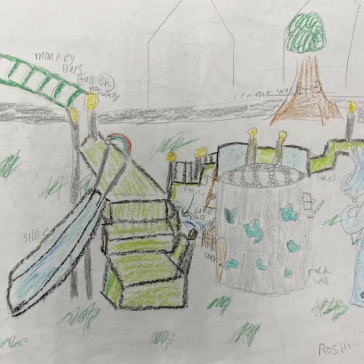 Girl's drawing of a playground becomes reality