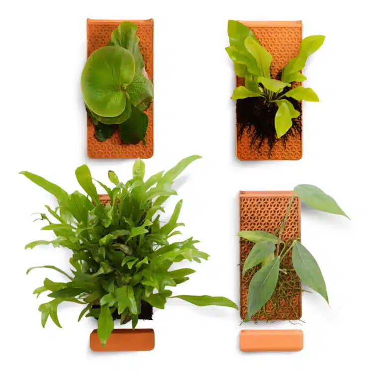 The TILE by tevaplanter, a vertical planter shaped and patterned like a tile