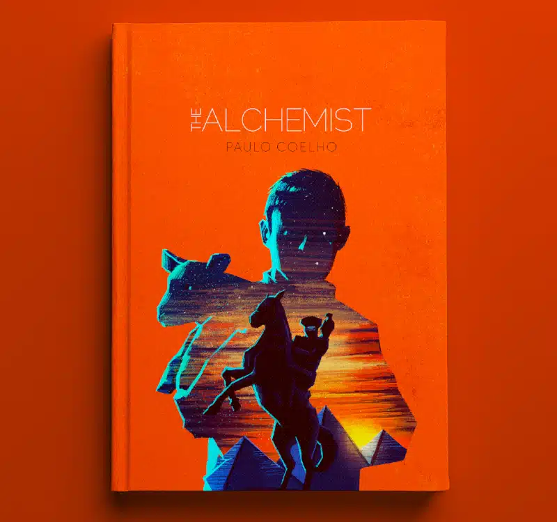 Minimalistic book cover for The Alchemist